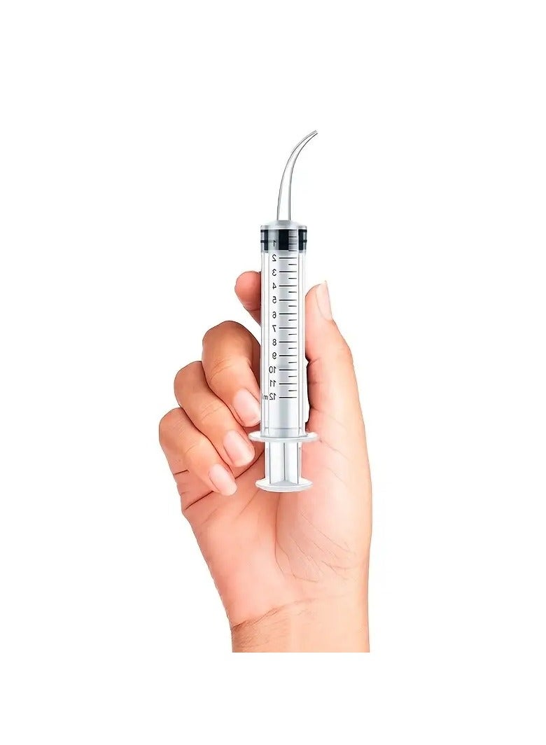 ORiTi حقنة تنظيف الأسنان 1 قطعة مع طرف منحني للاستخدام مرة واحدة لتنظيف الحلق من الحصى، جهاز شطف الفم، خيوط مائية للأسنان - Image 4