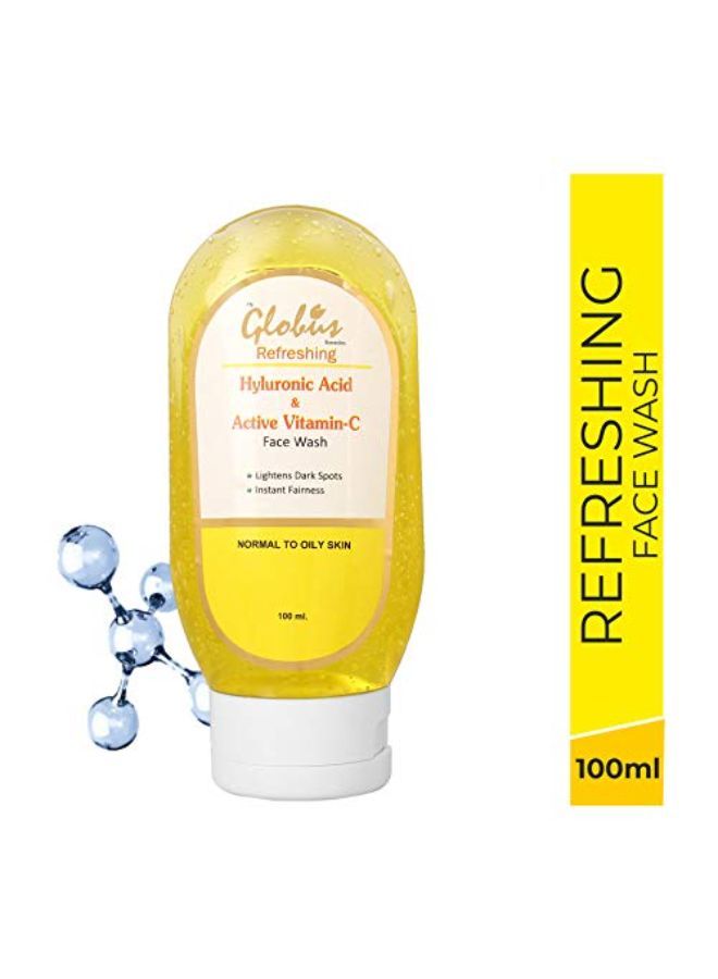 Globus Remedies Globus Refreshing Anti Ageing Face Wash With Hyaluronic Acid And Vitamin C - 100 Ml - Image 3