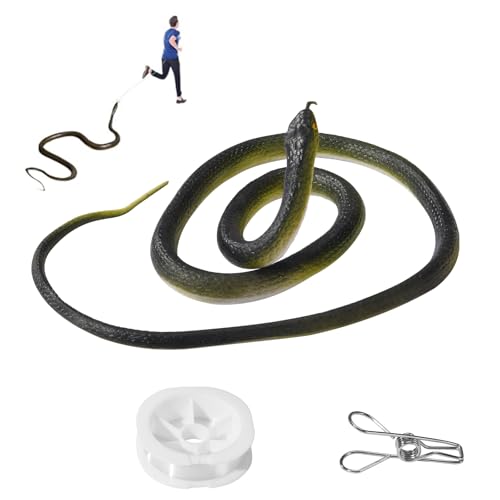 ANABIUP Fake Snake Rubber Snake Prank with String and Clip Realistic Rubber Snake Prank for Playing Jokes - Image 1