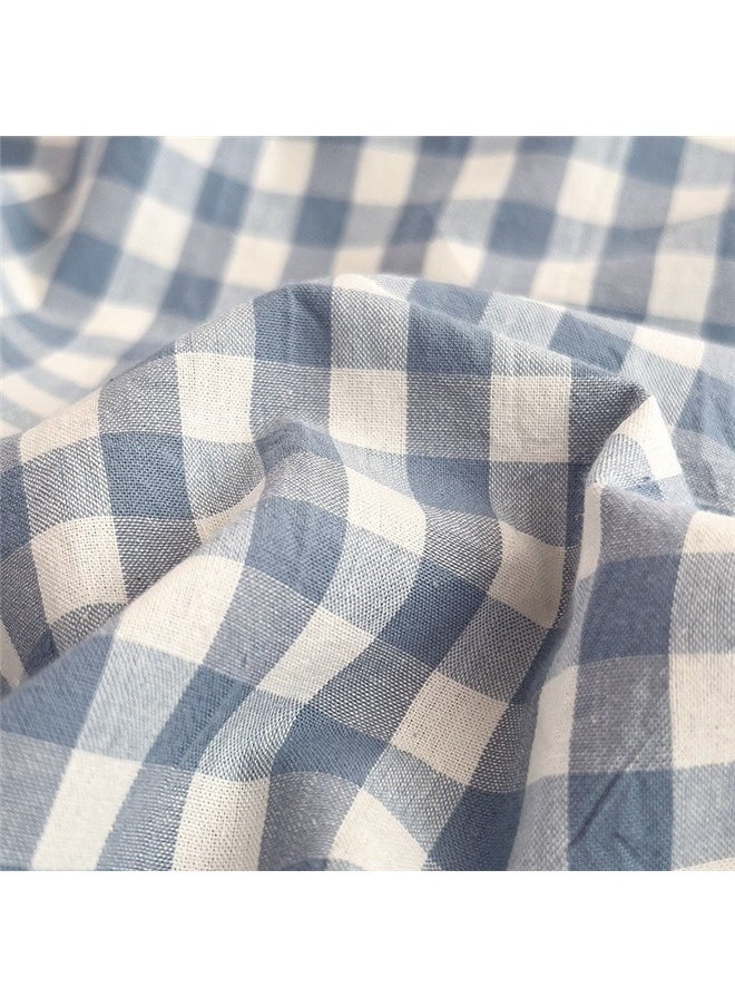 yongsheng 4-Piece European Style Jacquard Duvet Cover Set Polyester blue，Washed Cotton Plaid Comforter Cover Set, Blue Ultra-Soft & Lightweight Cottage Bedding Set  - Image 3