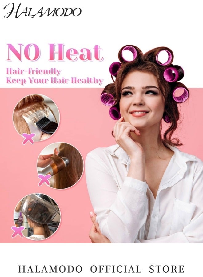 HALAMODO 48PCS Self Grip Hair Roller Set Hair Curlers Rollers Salon Dry Bar Heatless Curling Set Hair Rollers for Long Medium Short Thick Fine Thin Hair Bangs Volume 48mm/36mm/25mm - Image 3