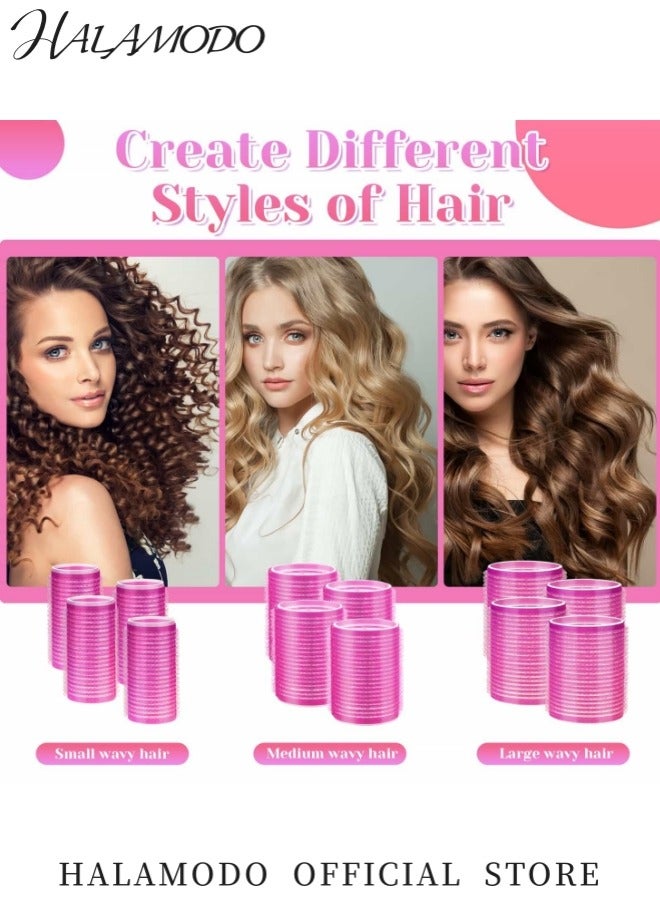HALAMODO 48PCS Self Grip Hair Roller Set Hair Curlers Rollers Salon Dry Bar Heatless Curling Set Hair Rollers for Long Medium Short Thick Fine Thin Hair Bangs Volume 48mm/36mm/25mm - Image 4