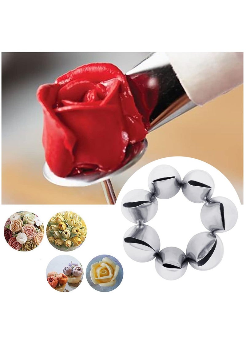 Cake Decorating Piping Nozzle Set, Buttercream Frosting Piping, Rose Nozzle Pastry Decorating Tool for Home Kitchen Cake Shop Making Cream Cakes (7 Pieces)