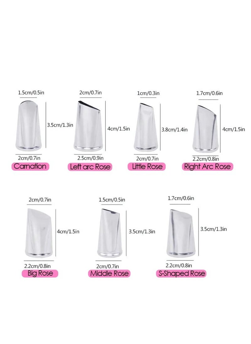 Cake Decorating Piping Nozzle Set, Buttercream Frosting Piping, Rose Nozzle Pastry Decorating Tool for Home Kitchen Cake Shop Making Cream Cakes (7 Pieces)