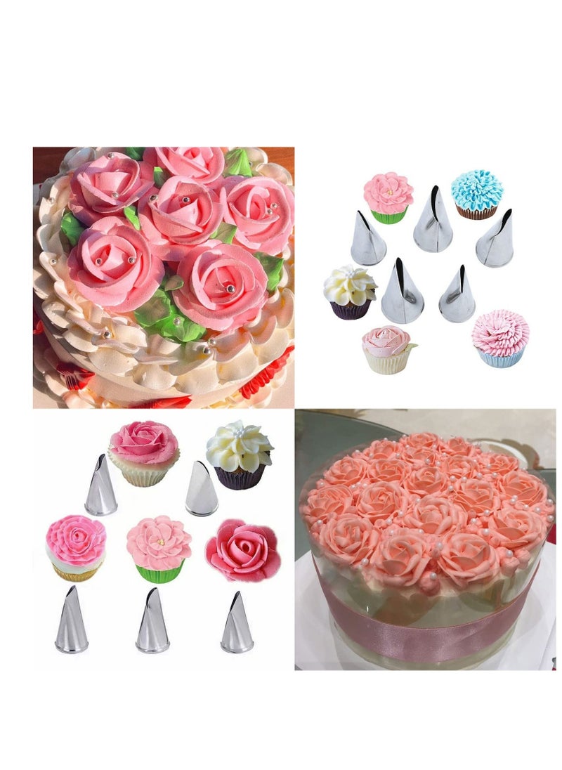 Cake Decorating Piping Nozzle Set, Buttercream Frosting Piping, Rose Nozzle Pastry Decorating Tool for Home Kitchen Cake Shop Making Cream Cakes (7 Pieces)