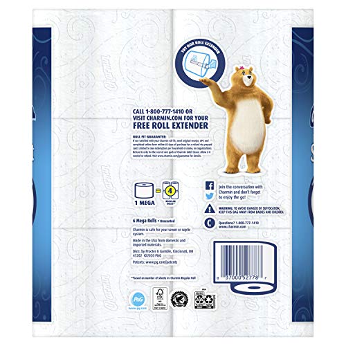 Charmin Ultra Soft Toilet Paper, 6 Mega Rolls = 24 Regular Rolls - Image 5