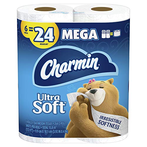 Charmin Ultra Soft Toilet Paper, 6 Mega Rolls = 24 Regular Rolls - Image 4