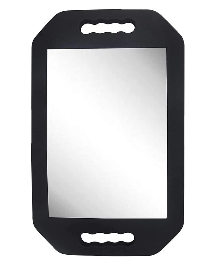 HANDLE MIRROR LARGE HAND MIRROR WITH DOUBLE HANDLE RECTANGULAR HAND HELD MIRROR WITH HANDLE LIGHTWEIGHT HAIR SALON EQUIPMENT HAIRSTYLIST AND BARBER ACCESSORIES 1PCS RECTANGLE