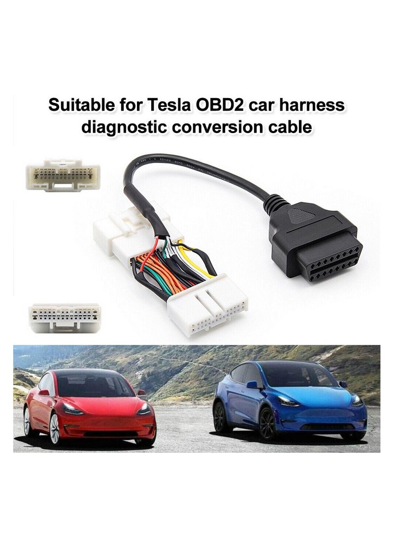 Generic 26Pin Adapter For Tesla 2019 Plue Model 3/Y OBD2 Diagnostic Harness Scanner Splitter Cable  - Image 2