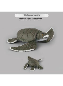 Simulation Whale Shark Tiger Shark Marine Biological Model Deep Sea Prehistoric Ancient Deng's Fish Trilobite Animal Model-Color:PL127-206 Turtle 140g