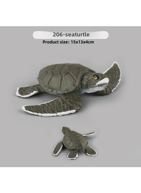 Simulation Whale Shark Tiger Shark Marine Biological Model Deep Sea Prehistoric Ancient Deng's Fish Trilobite Animal Model-Color:PL127-206 Turtle 140g