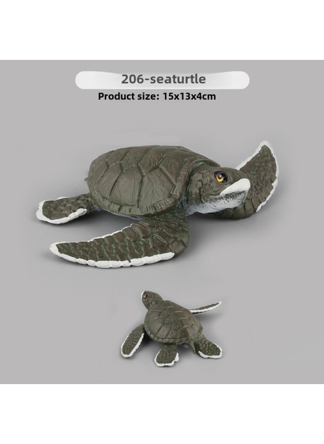 Generic - Simulation Whale Shark Tiger Shark Marine Biological Model Deep Sea Prehistoric Ancient Deng's Fish Trilobite Animal Model-Color:PL127-206 Turtle 140g - Image 1