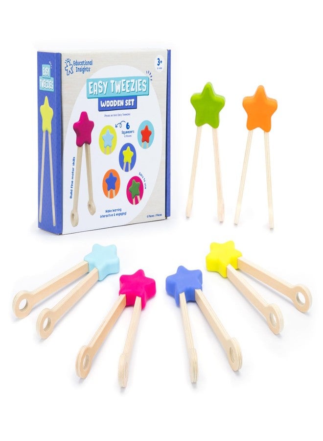 Educational Insights Easy Tweezies Small Group Set - Fine Motor Toys for Kids, Sensory Bin Tools, Preschool Classroom Must Haves & Therapy Toys, Wooden Tweezer Activity Kit for Toddlers Ages 3+ - Image 1