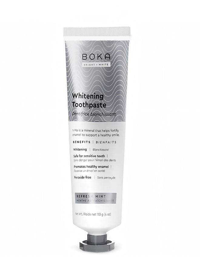 BOKA Whitening Toothpaste 113g, Fluoride Free Dentifrice Blanchissant, Remineralizing Sensitive Teeth, Tooth Whitening for Adult, Kids Oral Care, Refresh Mint Flavor - Image 1