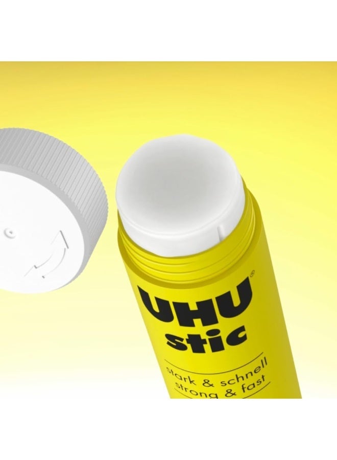 UHU 3 packs Stic Glue Stick Clear - Non-Toxic, Fast, Clean Adhesive for School, Office & Craft Projects –Glue Stick - Solvent Free, Best size for children - Easily Fits in Pencil Cases And Bags - Image 2