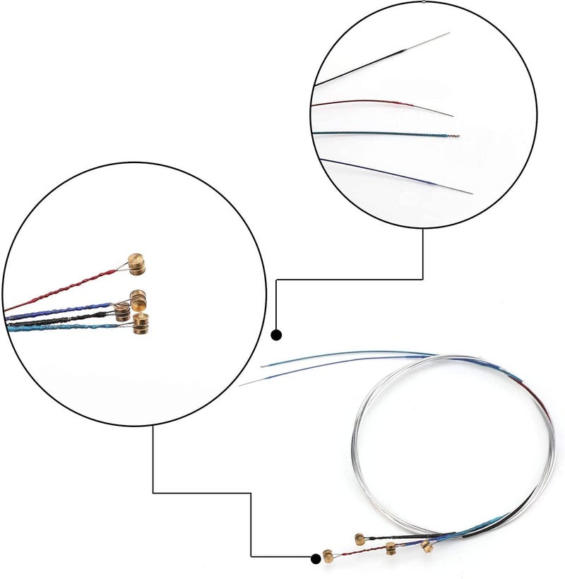 PERLMAN universal Violin Fiddle String Full Set (E-A-D-G) Steel Core Nickel-silver Wound Violin String (Set of 4) (1/2) - Image 2