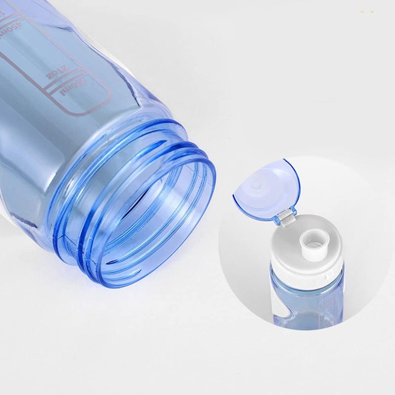 JUGTE JUGTE Plastic Water Bottles for School LeakProof Travel Sport Outdoors Cycling Jogging Drink Bottle Sipper for Adults Kids Home Fitness Yoga Water Bottles 600ML Blue  - Image 2