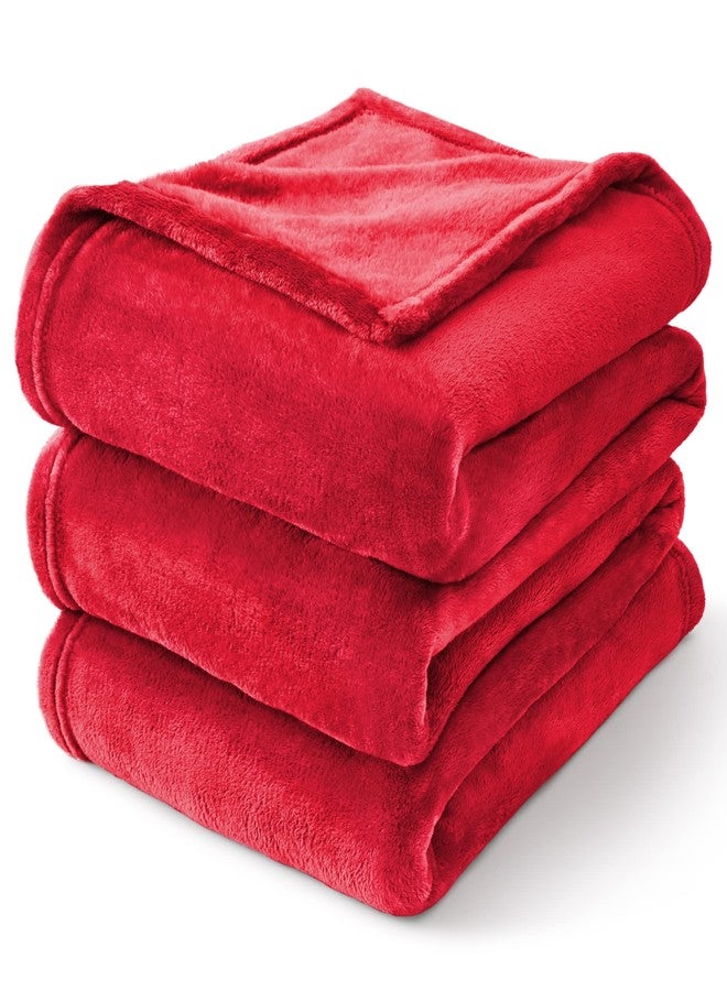 BEDELITE Fleece Blanket Red Full Blankets for Couch & Bed, Luxury Plush Cozy Fuzzy Blanket 84" x 90", Super Soft Warm Lightweight Throw Blanket for Travel Camping - Image 1