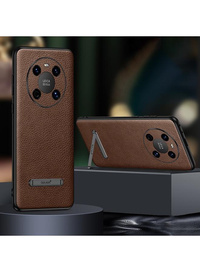 The Bros Case For Huawei Mate 40 Invisible Bracket Leather Back Cover Phone Case