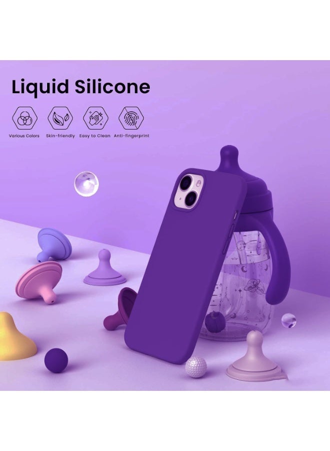 Compatible with iPhone 14 Plus Case, [Upgraded Liquid Silicone] [Soft Anti-Scratch Microfiber Lining] Shockproof Full Body Protective Phone Case for iPhone 15 Plus, 6.7 inch, (Purple) - Image 2