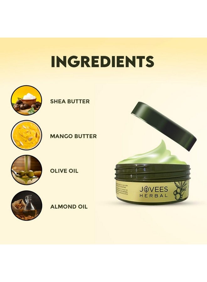Jovees Herbal Shea Body Butter with Mango Butter, Olive Oil for Dry & Rough Skin | Reduces Stretch Marks 72Hrs Moisturization |Deep Nourishment For All Skin Types 200G - Image 5