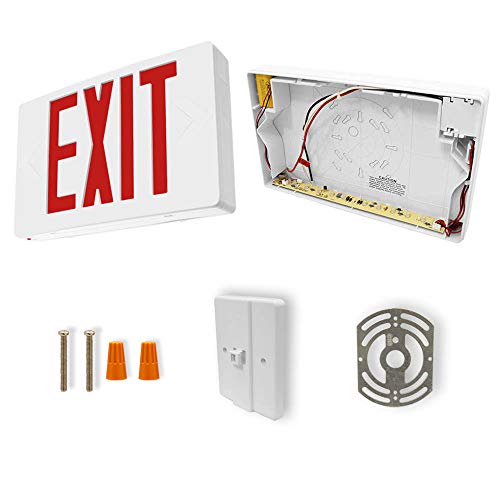 Light Fixture Industries LFI Lights® Standard Exit Sign, UL 924 Listed, Red LED, White, 120/277VAC Hardwired with Battery Backup, Wall, Ceiling or Side Mount, Optional Double Face and Knock Out Arrows LEDRWBB - Image 5
