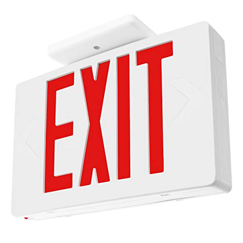 Light Fixture Industries LFI Lights® Standard Exit Sign, UL 924 Listed, Red LED, White, 120/277VAC Hardwired with Battery Backup, Wall, Ceiling or Side Mount, Optional Double Face and Knock Out Arrows LEDRWBB - Image 2