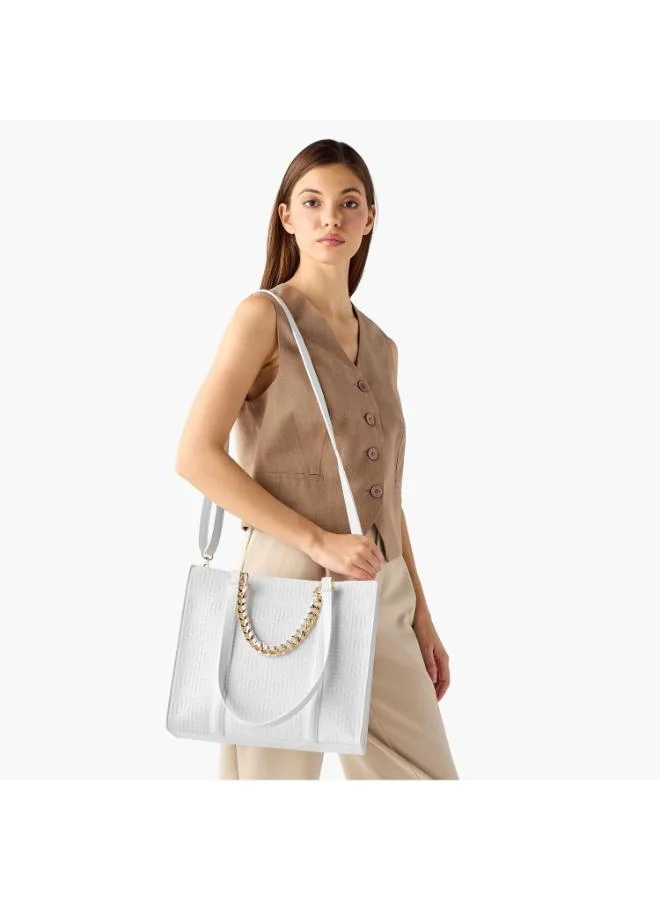 Sasha Sasha-Shi-Shopper bag W/trendy chain detail on the strap-Off White-Q3-SS26