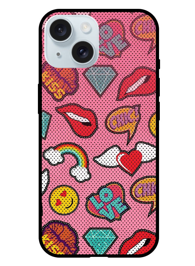 Theodor Protective Case Anti Scratch Shock Proof Bumper Cover For iPhone 15 Plus Love Signs - Image 1