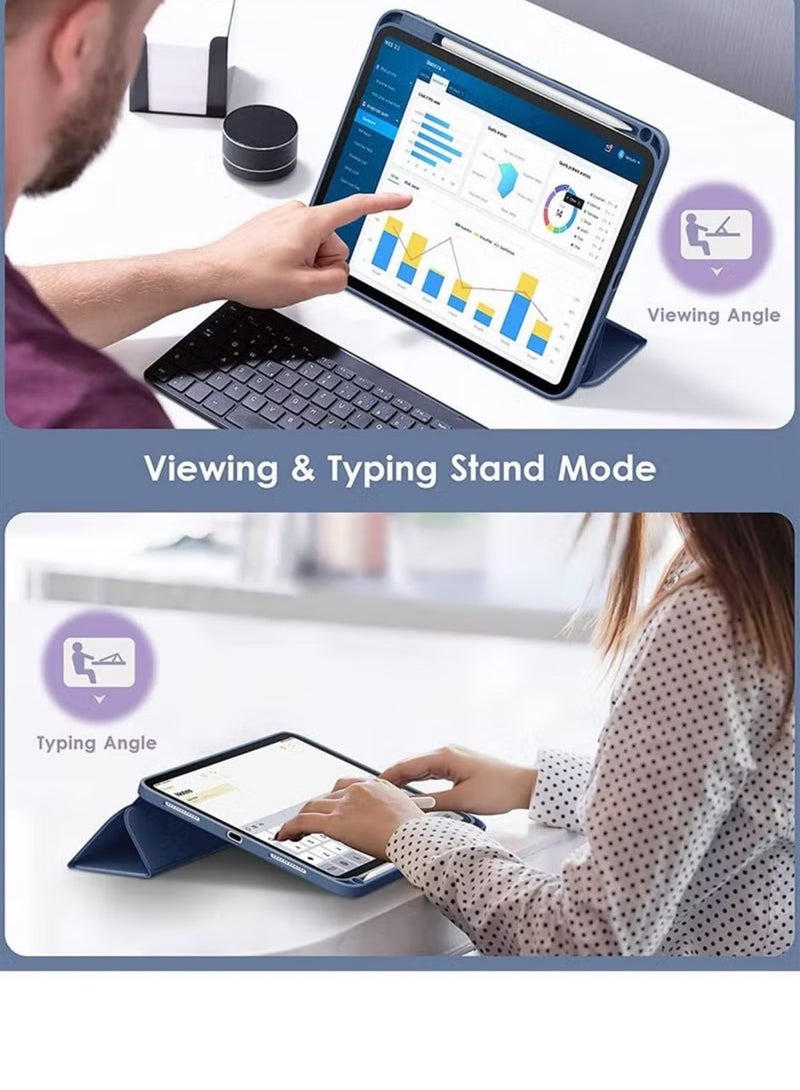 Case for iPad (A16) 2025 Generation iPad 11 Case/Case for iPad 10th Generation 2022 Built-in Pencil Holder Flexible Back Cover, Trifold Stand, Auto Sleep/Wake Series for iPad 2022 Model A2696 A2757 A2777 10th Generation / iPad 11th Generation 2025 A3354, A3355, A3356 Blue - Image 4