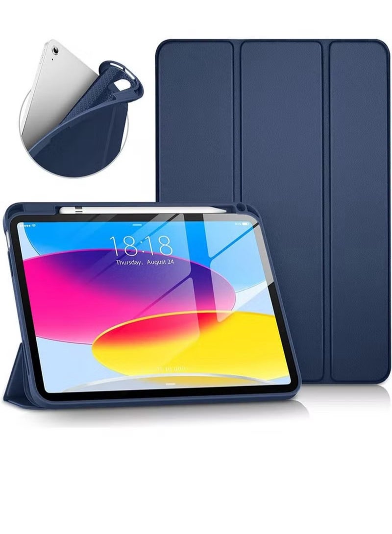 Case for iPad (A16) 2025 Generation iPad 11 Case/Case for iPad 10th Generation 2022 Built-in Pencil Holder Flexible Back Cover, Trifold Stand, Auto Sleep/Wake Series for iPad 2022 Model A2696 A2757 A2777 10th Generation / iPad 11th Generation 2025 A3354, A3355, A3356 Blue - Image 1