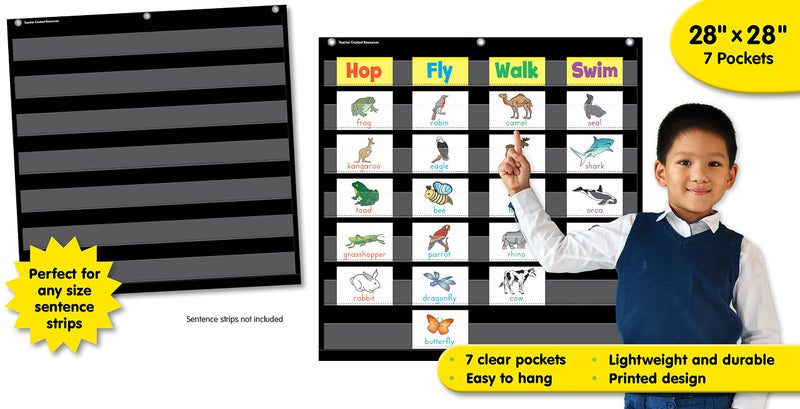 Teacher Created Resources Black 7 Pocket Chart (20740) - Image 2