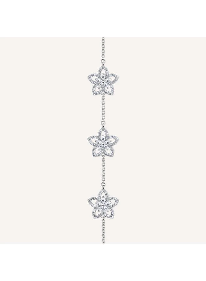 Rosato Gaia Sterling Soft Bracelet with Flower Pendants