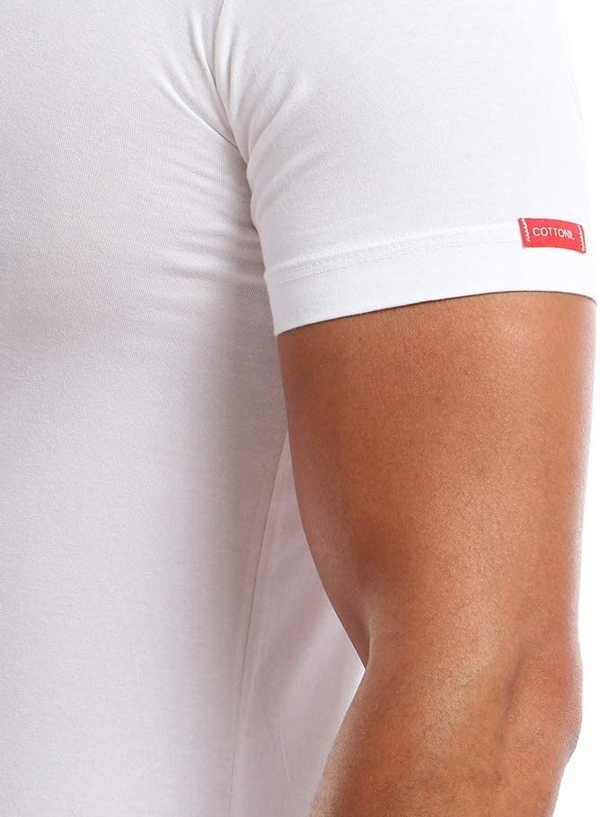 COTTONIL Men's Half Sleeve Cotton Stretch Wide V Neck Undershirt - Image 4