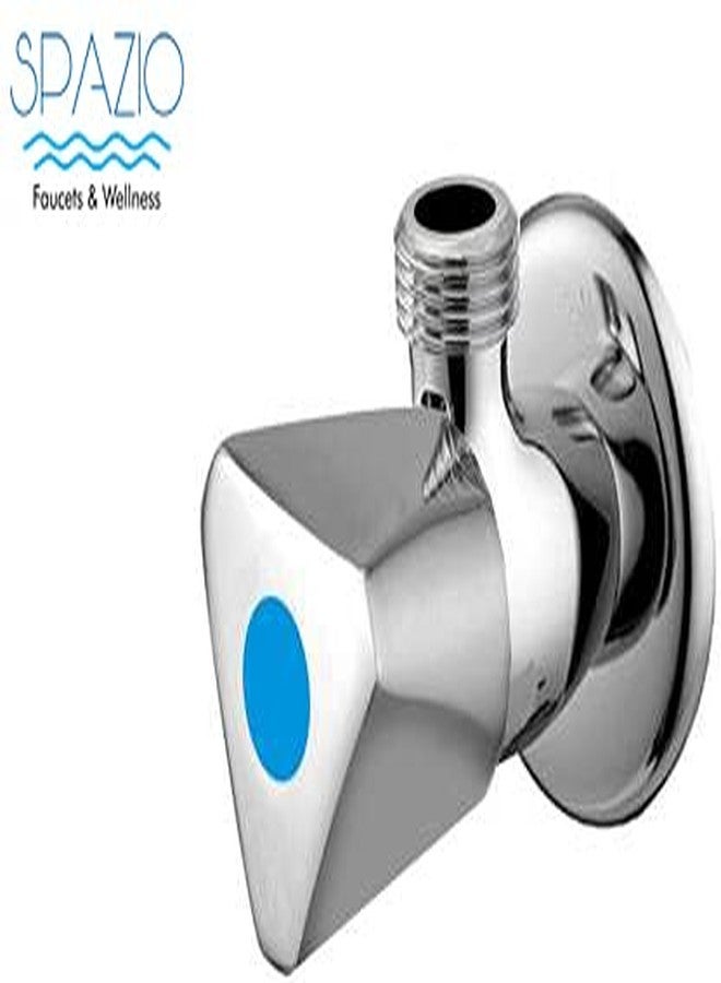 SPAZIO Stainless Steel Trio Angle Cock/Angle Valve Bathroom Faucets Taps and Faucet Angular Stop Cock Wash Basin for Geyser Tap, Chrome Plated with Wall Flange (Pack of 1) - Image 2