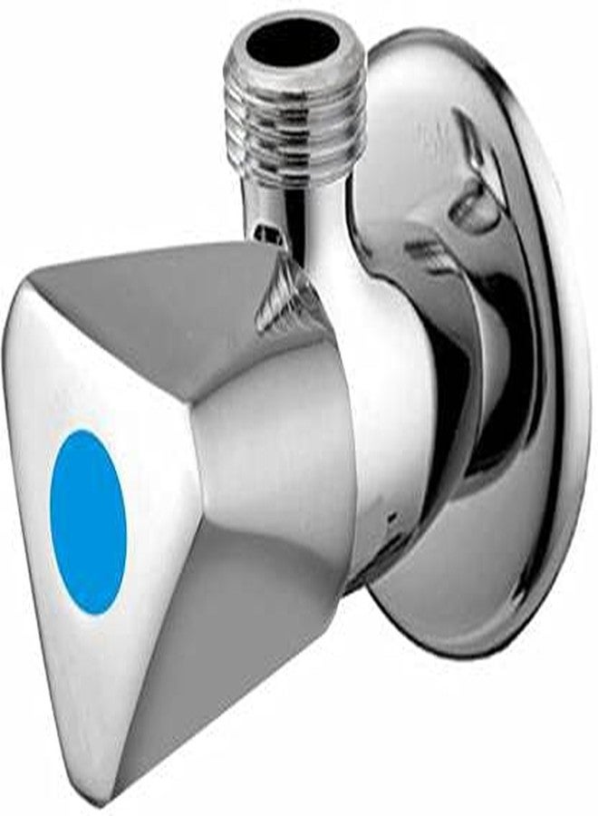 SPAZIO Stainless Steel Trio Angle Cock/Angle Valve Bathroom Faucets Taps and Faucet Angular Stop Cock Wash Basin for Geyser Tap, Chrome Plated with Wall Flange (Pack of 1) - Image 1