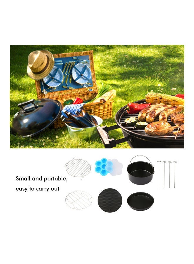 NIBEMINENT 6-Piece BBQ Grill Fryer Tools Multicolour 20.5x17x20.5cm - Image 2