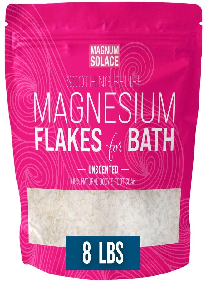 Magnum Solace Magnesium Flakes for Bath - Magnesium Chloride Flakes Organic Pure - Unscented, 8 LBS - Image 1
