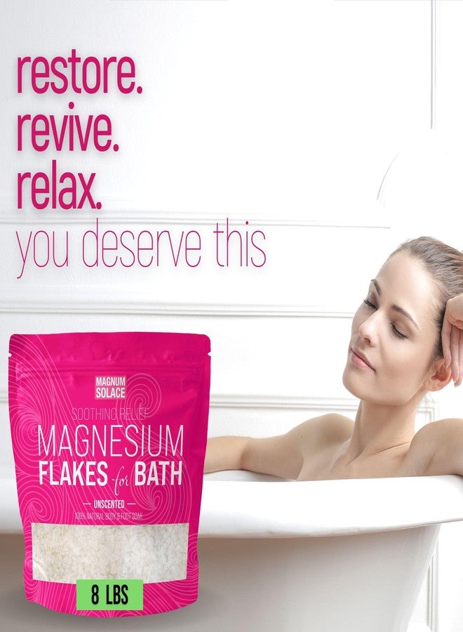 Magnum Solace Magnesium Flakes for Bath - Magnesium Chloride Flakes Organic Pure - Unscented, 8 LBS - Image 2