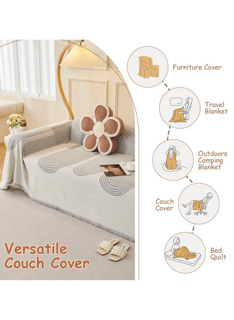 Alruht - Double Sided Chenille Sofa Cover, Stylish Sofa Cover, Chenille Furniture Sofa Cover Towel,  Four Seasons Chenille Sofa Cover Available Both Sides, 180*130cm for Single Sofa - Image 1