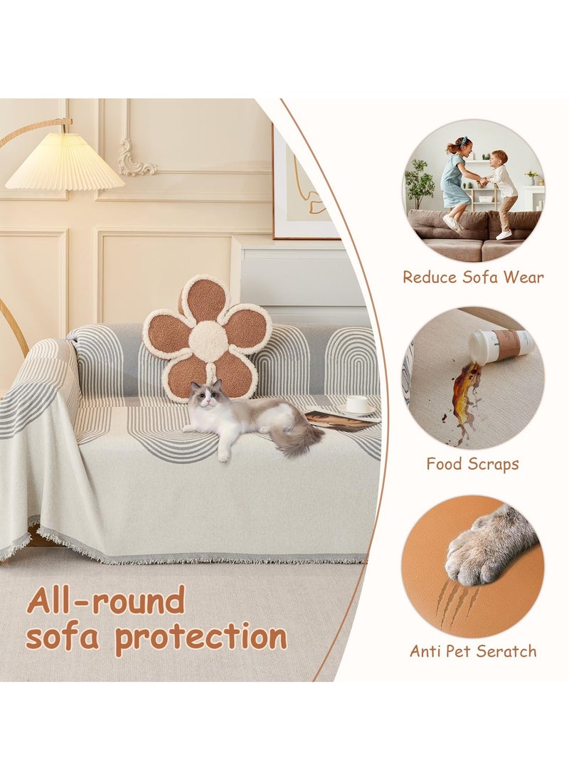 Alruht - Double Sided Chenille Sofa Cover, Stylish Sofa Cover, Chenille Furniture Sofa Cover Towel,  Four Seasons Chenille Sofa Cover Available Both Sides, 180*130cm for Single Sofa - Image 1