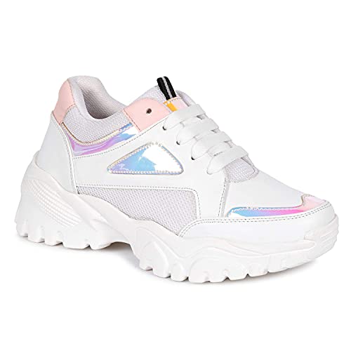 Amico Comfotable Lightweight Casual Sneaker For Women/Girls White, 5 UK - Image 1