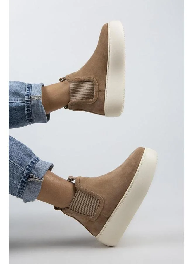 Manijero  Ove Women's Genuine Leather Elastic Lined Fur Sand Boot. for Women | Best Price UAE