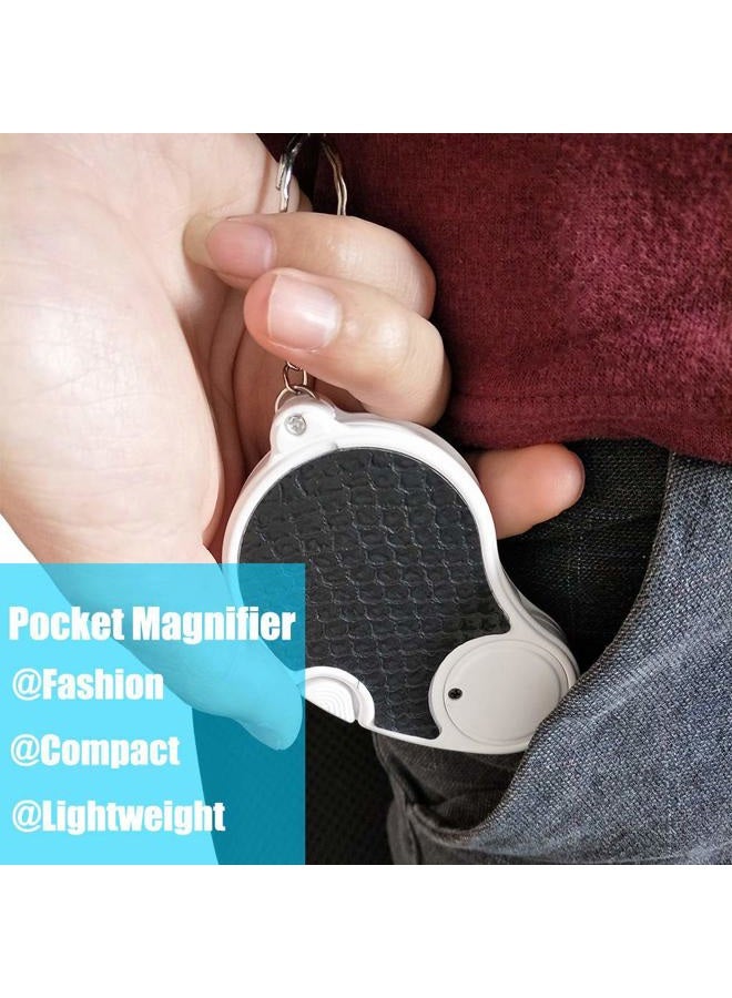 Techshare 5X Pocket Magnifying Glass Handheld With Light, Small Illuminated Folding Hand Held Lighted Magnifier For Reading, Jewellers,Inspection, Jewellery, Coins, Hobby, Travel - 45 Mm Diameter Flip Open Lens - Image 3