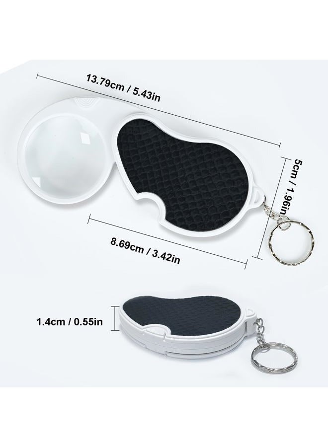 Techshare 5X Pocket Magnifying Glass Handheld With Light, Small Illuminated Folding Hand Held Lighted Magnifier For Reading, Jewellers,Inspection, Jewellery, Coins, Hobby, Travel - 45 Mm Diameter Flip Open Lens - Image 4