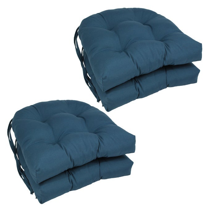 16INCH TWILL ROUNDED BACK CHAIR CUSHION INDIGO 4 COUNT