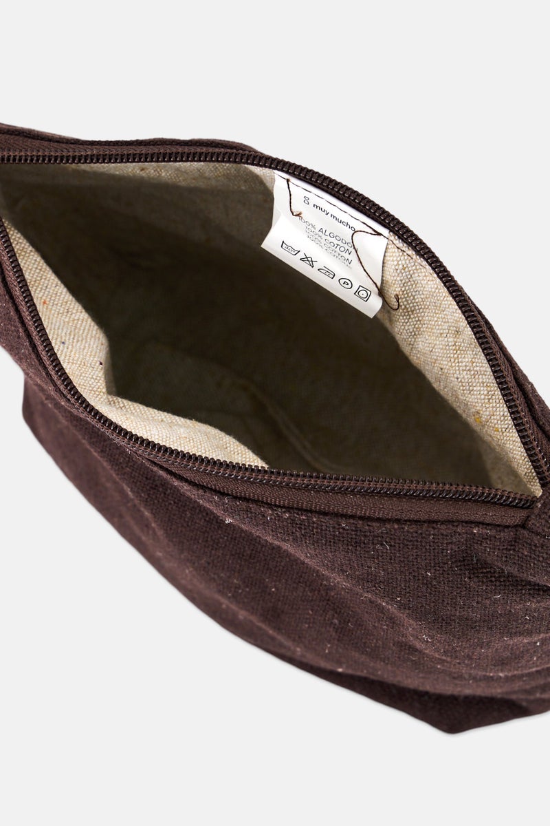 Muy Mucho Small Textured Toiletry Bag, Brown - Image 2