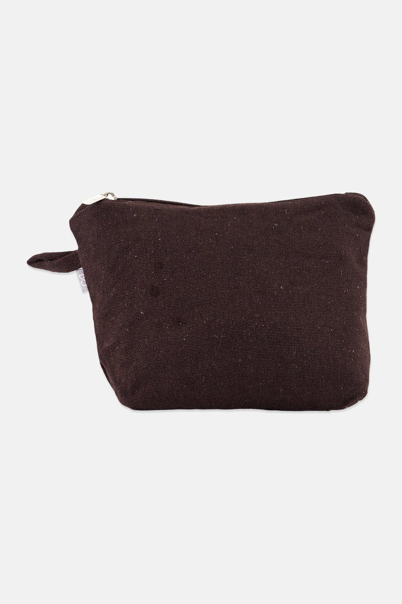 Muy Mucho Small Textured Toiletry Bag, Brown - Image 1
