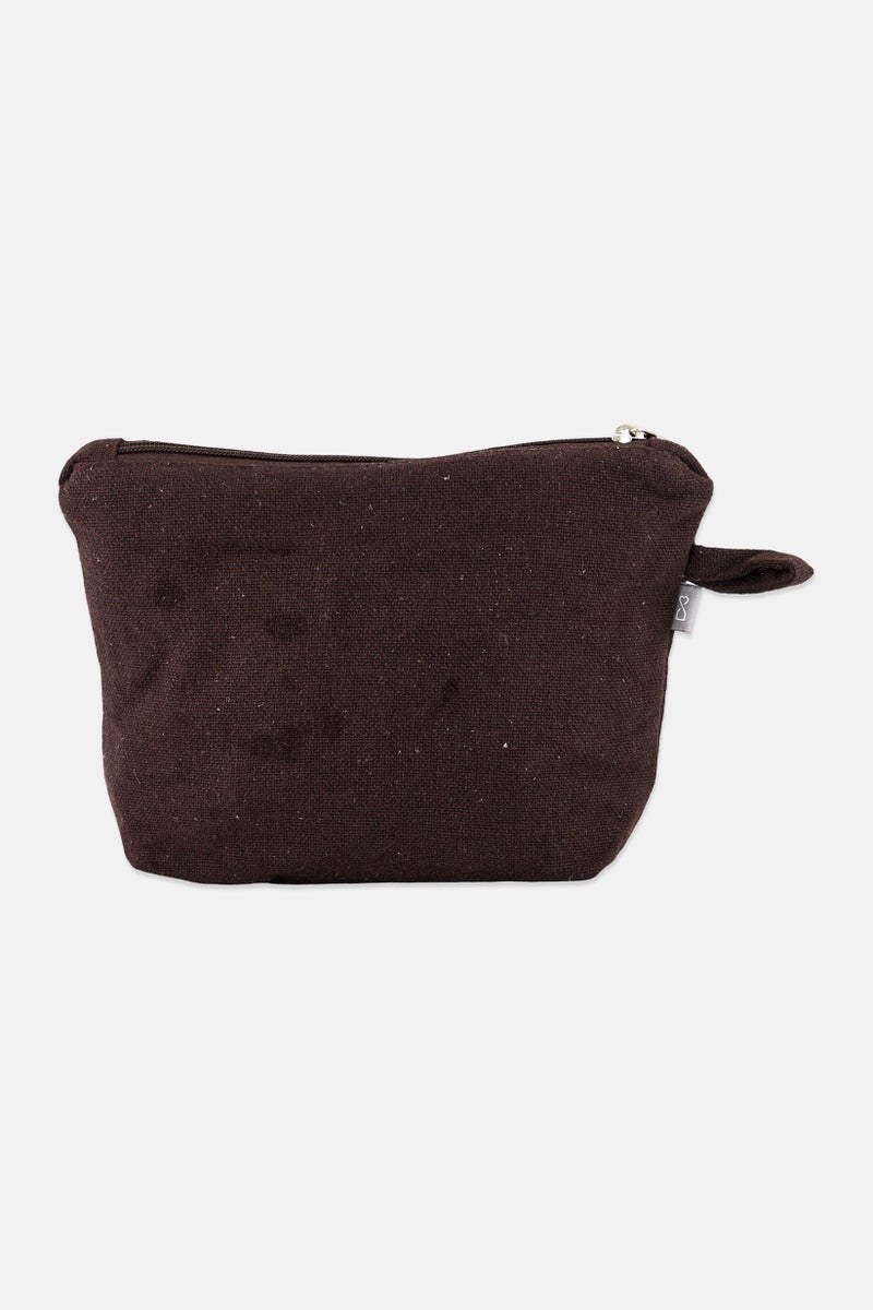 Muy Mucho Small Textured Toiletry Bag, Brown - Image 3