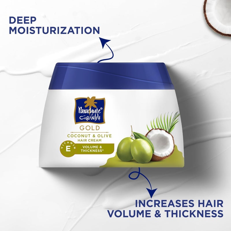 Parachute كريم شعر باراشوت جولد بجوز الهند وزيت الزيتون - عناية مغذية للشعر - 140 مل - Image 4